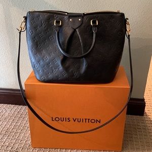 Louis Vuitton Black Monogram Empreinte Mazarine MM